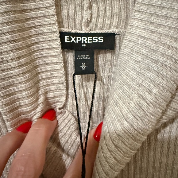 Express Gray Turtleneck Long Sleeve Sweater Dress - Picture 5 of 6